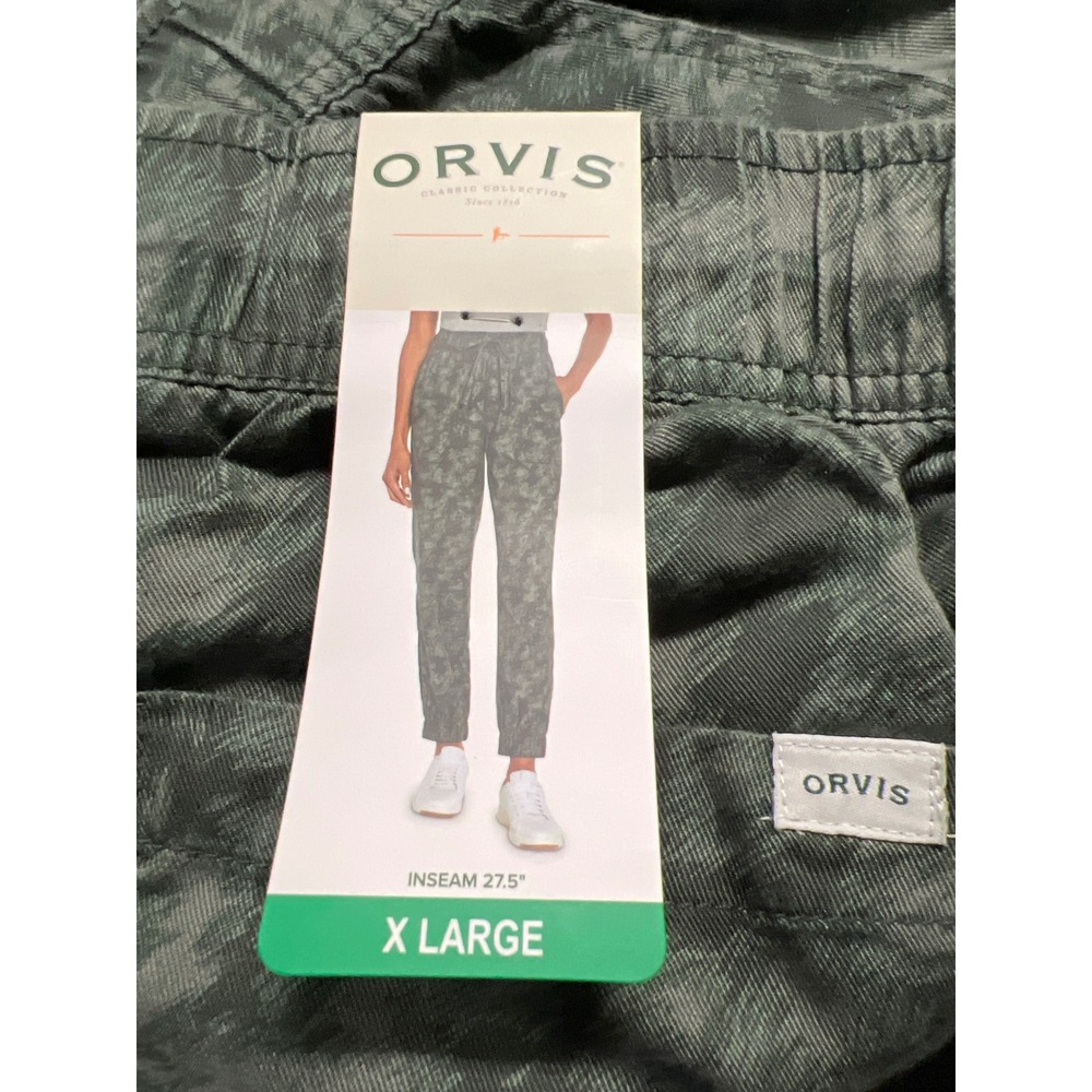 ORVIS Jogger Pants Women XL Green Digital Camo Tencel Lyocell Relaxed Travel NWT - Picture 6 of 12